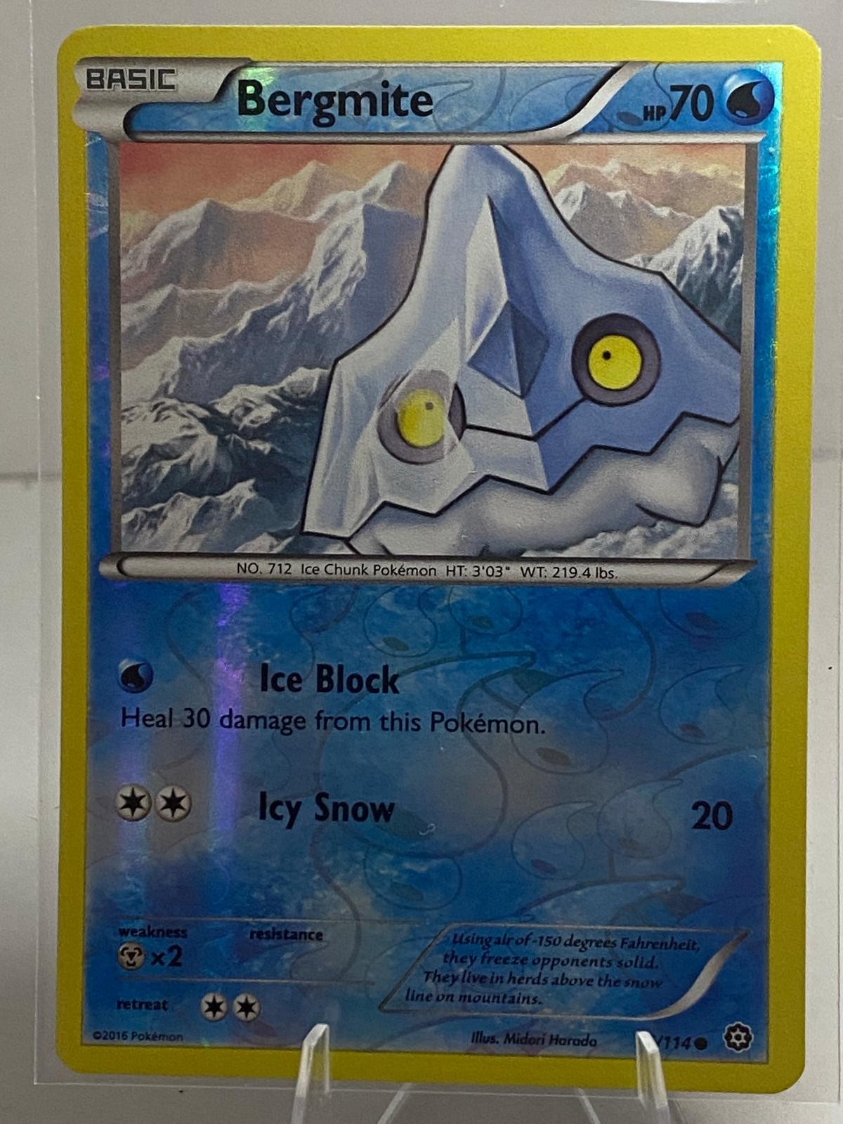 Bergmite 36/114 Common Steam Siege Reverse Holo Near Mint