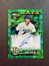 Jonny Deluca 2024 Topps Chrome Sapphire RC Auto Green Refractor /99 #CSA-JD Rays