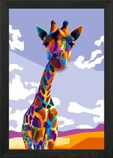 Giraffe Colorful Pop art Framed Wall Art Poster Canvas Print Picture