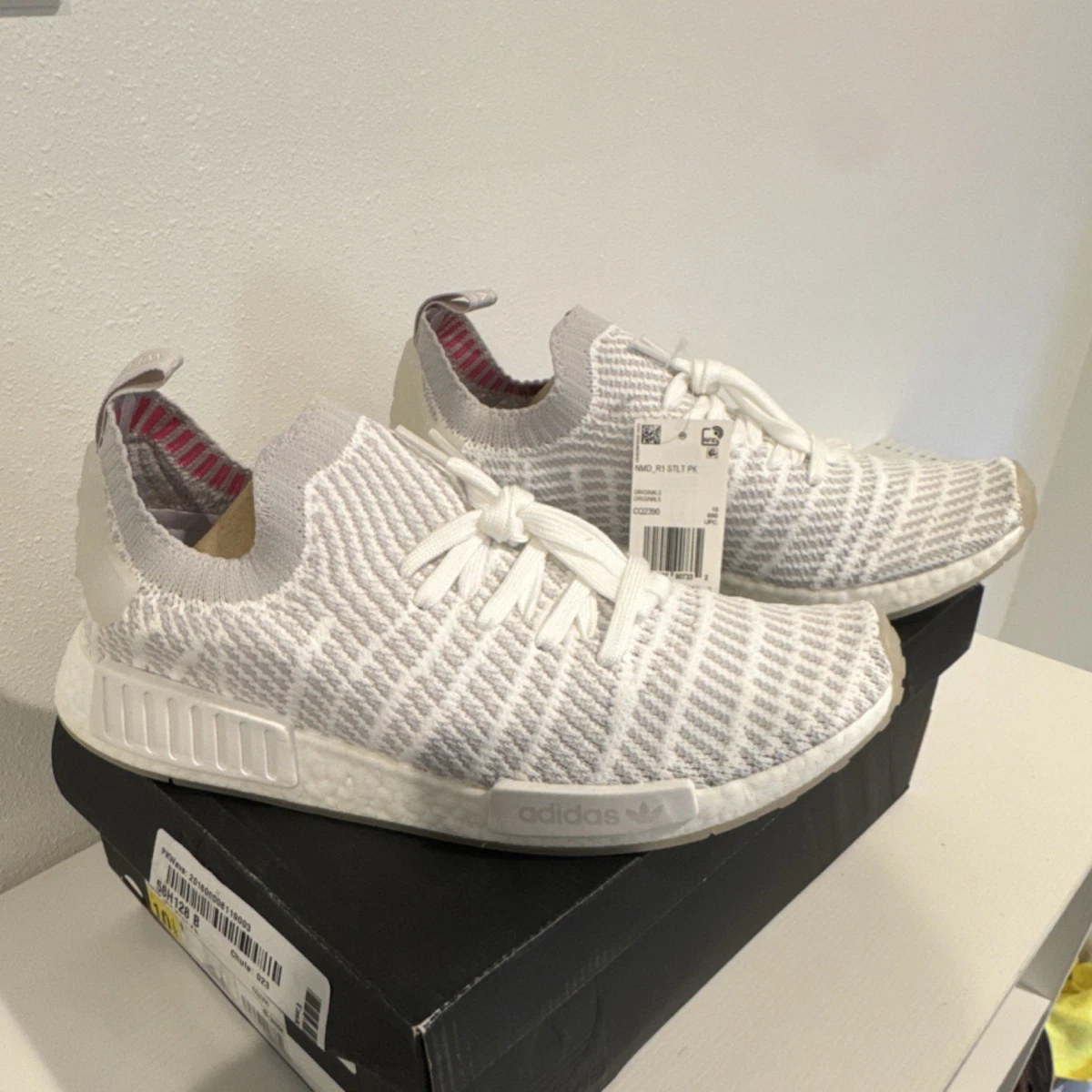 adidas NMD_R1 STLT Primeknit Cloud White for Sale | Authenticity Guaranteed  | eBay