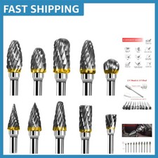 10PCS Tungsten Carbide Rotary Burr Set - Double Cut Tools for Precision Crafting