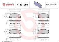 Brembo Bremsbelagsatz, Scheibenbremse P 83 093 FüR Toyota