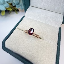 Natural Garnet Ring, January Birthstone, 925 Sterling Silver, Silver Ring