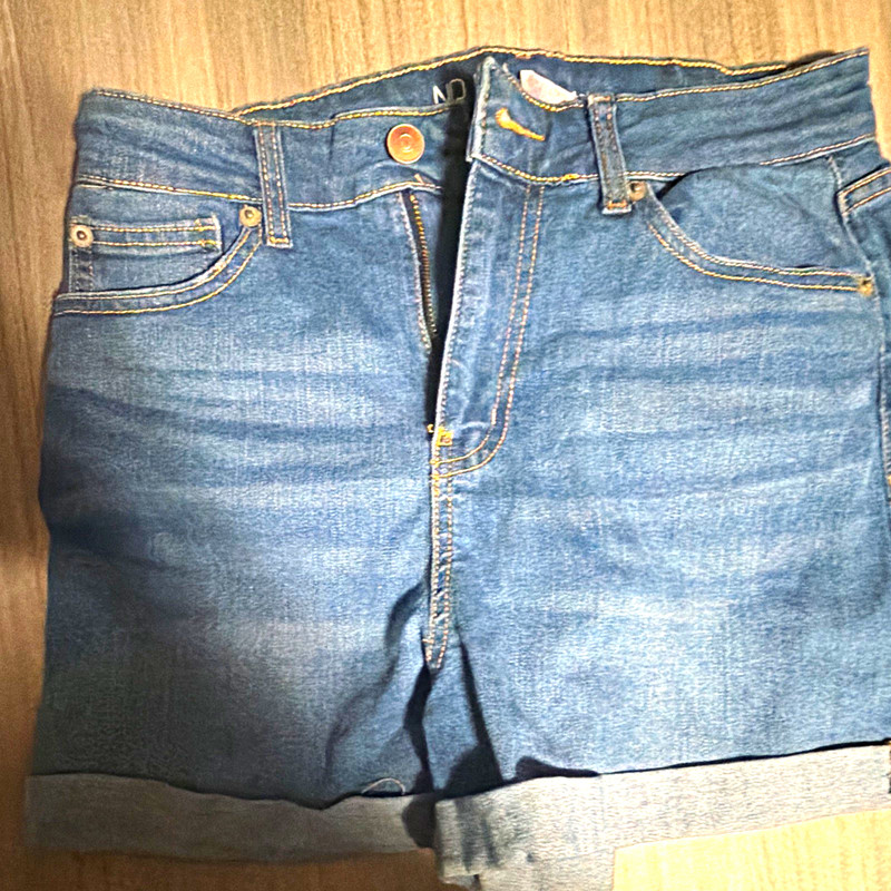 No Boundaries Girls Blue Denim Shorts Size 9 Medium Wash Pockets Zip