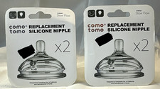 2- packs of Comotomo Slow Flow 0-3 mnths Replacement Silicone Nipple 4 total NEW