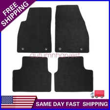2016-2025 Fits Chevy Malibu 4-Door Front & Rear Floor Mats Carpet Velour Black