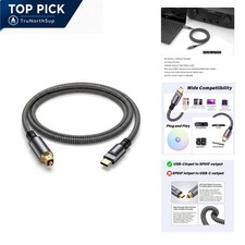 USB-C to Toslink Optical Audio Cable 6.6 ft for Laptop Smartphone Tablet