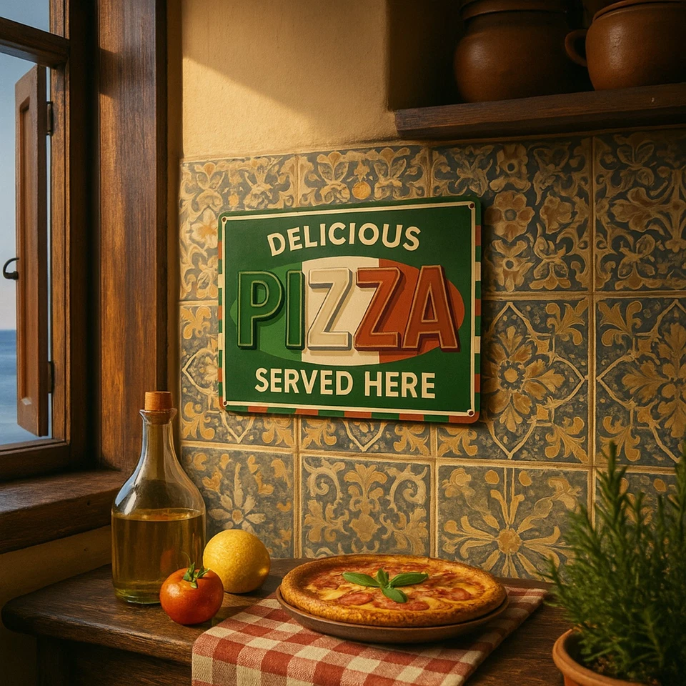 Pizza Restaurant Schild Blechschild | 20x30cm | Metallschild Dekoschild - Bild 3 von 4