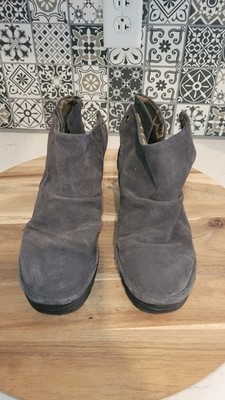 Fly London Yama Suede Ankle Boot Wedge Platform Boot Women 10