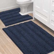 H.VERSAILTEX Bathroom Rugs Set 2 PC Contour Mat Toilet Non-Slip Water Absorbent