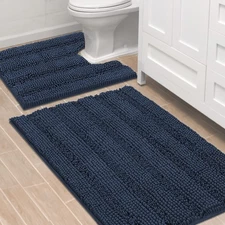 H.VERSAILTEX Bathroom Rugs Set 2 PC Contour Mat Toilet Non-Slip Water Absorbent