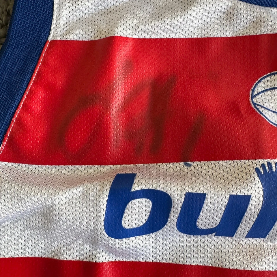 Camiseta deportiva autografiada del equipo Michael Jordan 2002-03 Washington Wizards HWC juvenil L Foto 4 de 4