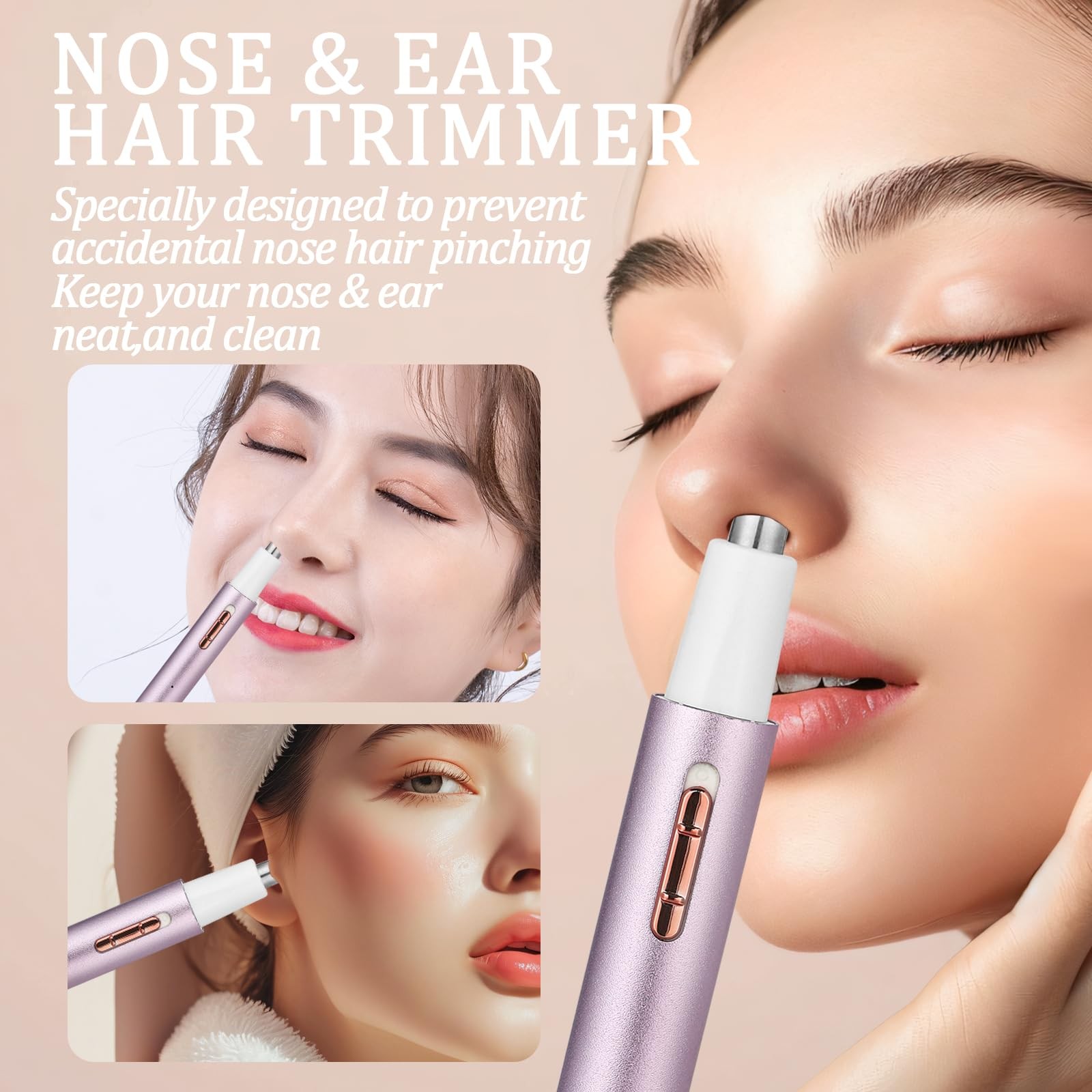 2025 Rechargeable Nose and Ear Hair Trimmer for Women Men – Painless Facial an