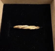 14K SOLID Yellow Gold Twist Woman's Ladies Lady's Wedding Band Ring Size 4.75