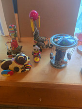 Vintage Tin Wind-Up Toy Lot Animal Figures & Spinning Top, Age 17+ Adult