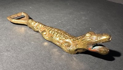 VTG Brass Crocodile Bottle Opener N.N.P.C, Kaduna Nigeria Crafted for Partners