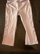 ¡NUEVO! Mujer Reebok Atlético \pantalones 3/4 en color lila con laterales transparentes