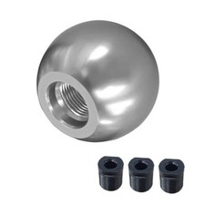 BDZMC Car Round Ball Gear Shift Knob, Aluminum Alloy Gear Shift Stick Silver