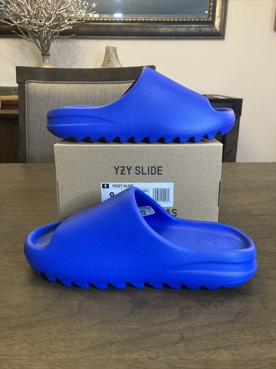 ADIDAS YEEZY SLIDE AZURE BLUE (ID4133) SZ 9 DS REPUTABLE SELLER | eBay