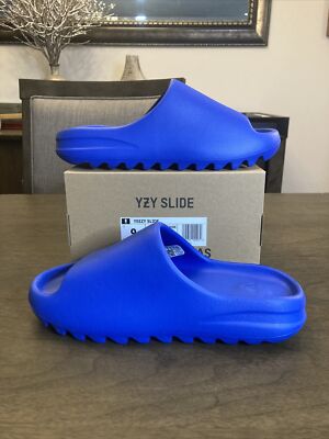 ADIDAS YEEZY SLIDE AZURE BLUE (ID4133) SZ 9 DS REPUTABLE SELLER | eBay