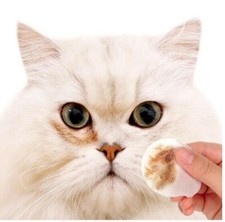 130pcs Cat Eye Cleaner Natural Pet Gentle Clean Wet Wipes Tear Stain Gunk Remove