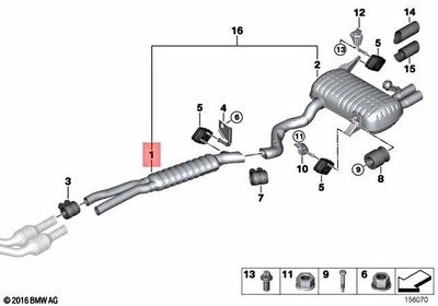 Genuine BMW E90 330i 330xi Sedan Centre Muffler 18307566940 | eBay
