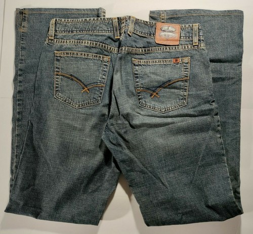 Lucky Brand Dungarees Flirtie Bootcut X-Long Distressed Blue Jeans 6/28 - Picture 3 of 8