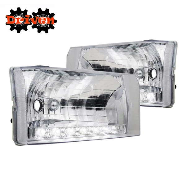 Pair Chrome/Clear LED DRL Headlights Front Lamps Fit For 09-14 Ford F-150 Pickup - Foto 9