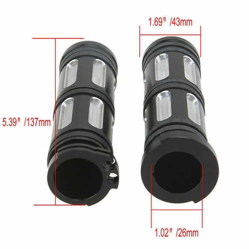 Motorcycle 1" Aluminum Throttle Handlebar Hand Grips for Harley Davidson Touring - Picture 6 of 10