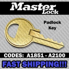 Master Lock Padlock Replacement Key Cut to Your Code A1851 - A2100