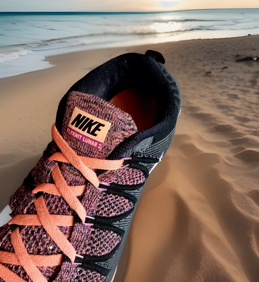 NIKE “FLYKNIT” LUNAR 2 RUNNING/WALKING SHOE MULTI COLOR WOMEN’S SIZE 10 - Image 2 of 4