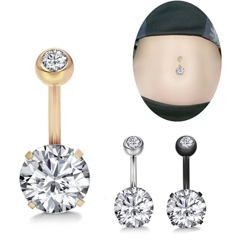Belly Button Ring Crystal Rhinestone Jewelry Navel Bar Body