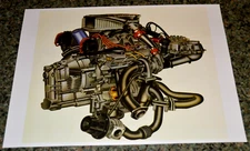 1980'S FERRARI 308 TURBO CHARGED 3.0 ENGINE ART PRINT PICTURE AD 
