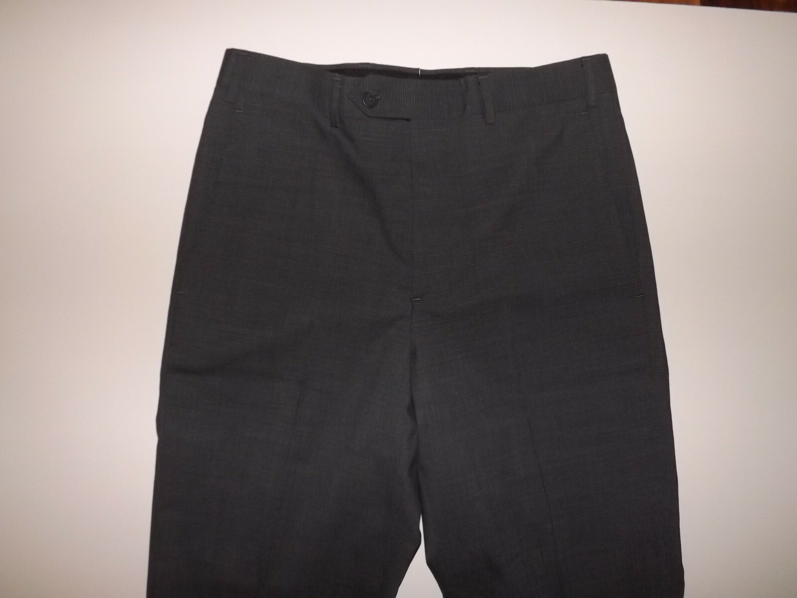 JB Britches Charcoal Gray Check Straight Leg Pants 32 W x 29 L NEW Mens 