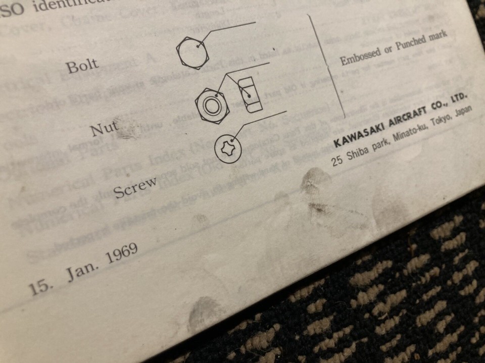 OEM Kawasaki H1 1969 triple parts manual catalog catalogue work shop