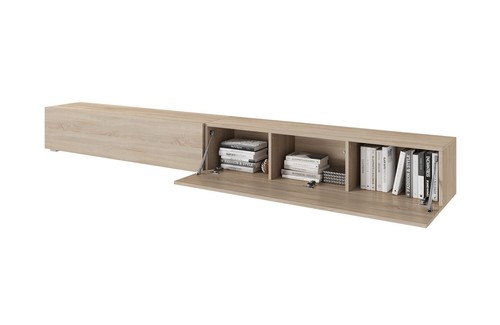 TV Wisząca deska Lowboard Szafka Deska w wysokim połysku / matowa 280 cm (2 x 140cm) długość - Zdjęcie 90 z 112
