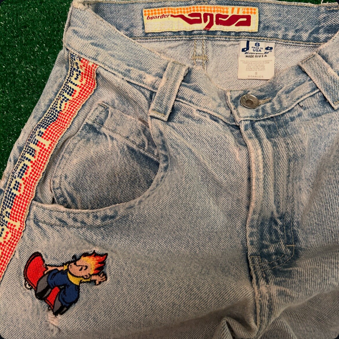 Vintage 90s Y2K JNCO Flame Boy Skater Distressed Baggy Jean