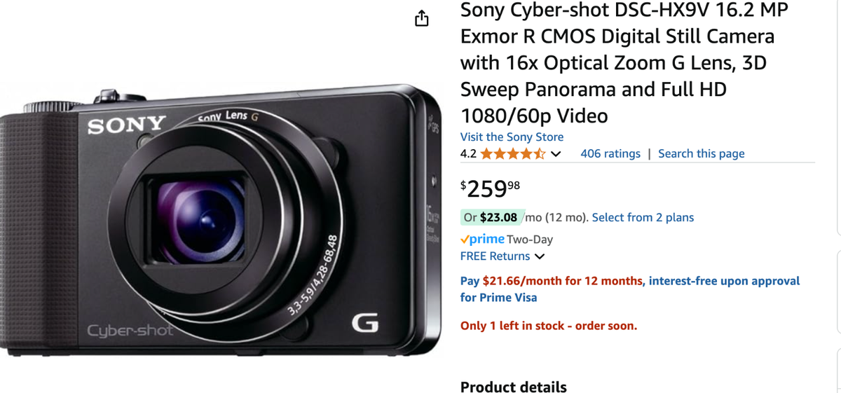 ト静】☆ SONY ソニー Cyber-shot G サイバーショット DSC-HX9V