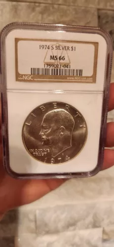 1974-S Eisenhower Silver Dollar    NGC MS 66                          
