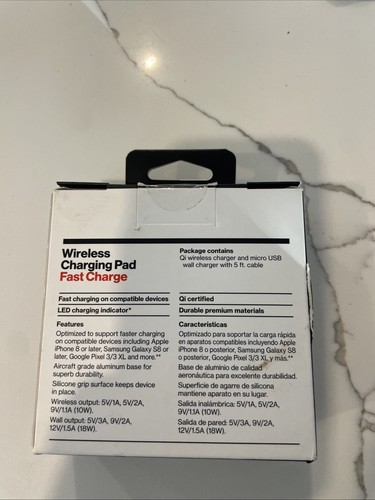 NEW Verizon Wireless Charging Pad with Fast Charger for iPhone Samsung Galaxy LG - Photo 2 sur 4