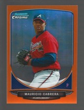 2013 Bowman Chrome Mauricio Cabrera #BCP114 Prospects Orange Refractor /25