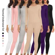 Women's Thermal Underwear Set - Long Johns Base Layer, Fleece Lined, Winter Warm