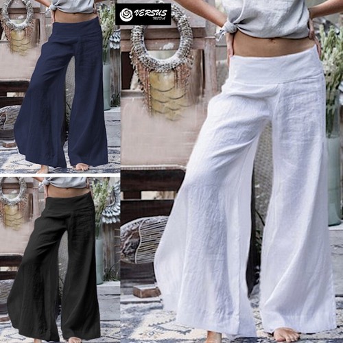 Pantaloni Larghi Donna Leggeri - Woman Wide Light Trousers - TRA002B SD |  eBay