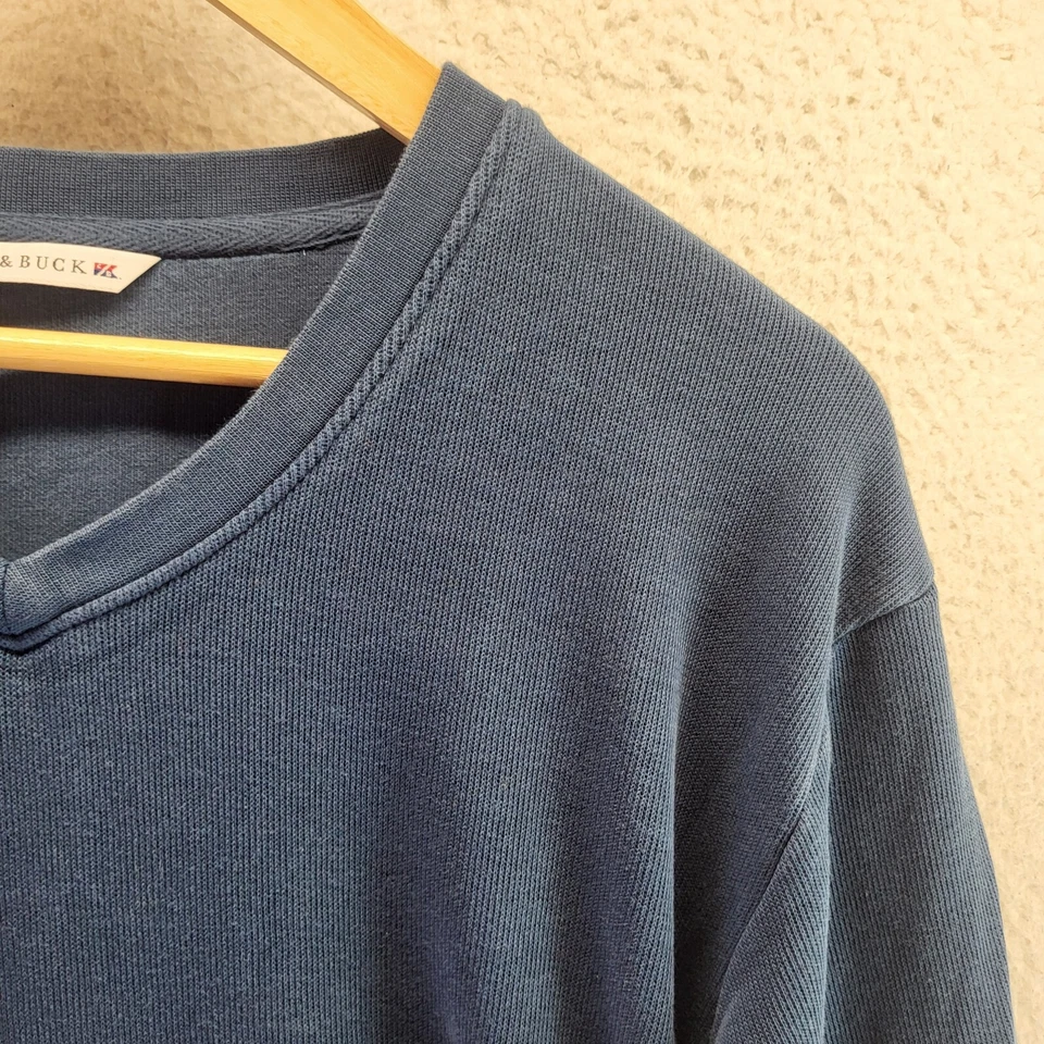 Cutter And Buck Sweater Mens Large Blue V Neck Pullover Pima Cotton - Image 2 of 4