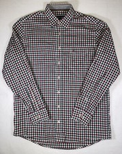 Casa Moda Shirt Adult L Large Red Green Button up Long Sleeve Mens Casual