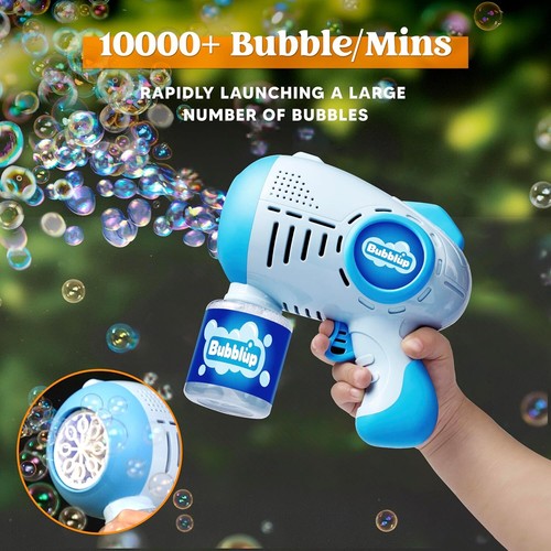 2 packs of bubble guns, 4 bottles of solution, 10 hole automatic bubble gun - Picture 2 of 9
