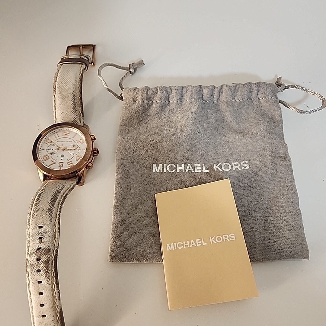 Michael Kors Mercer SS Women's White Dial Chronograph Watch MK