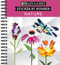 Brain Games - Sticker By Number: Nature 2 Books In 1 - Geometric Stickers 