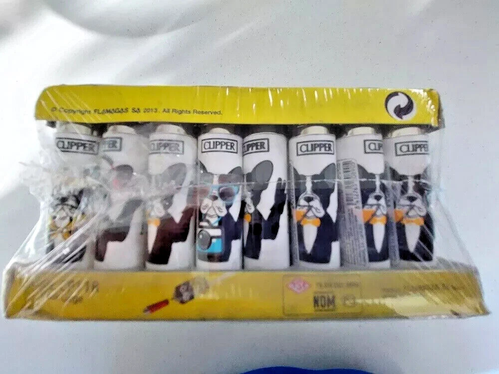 CLIPPER LIGHTERS wholesale  48 lighters   French Bulldog plus 50 disposable - Picture 1 of 5