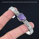Valentines Sale Charoite Gemstone Sister Wedding Bangle Bracelet Sterling Silver